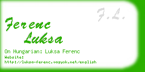 ferenc luksa business card